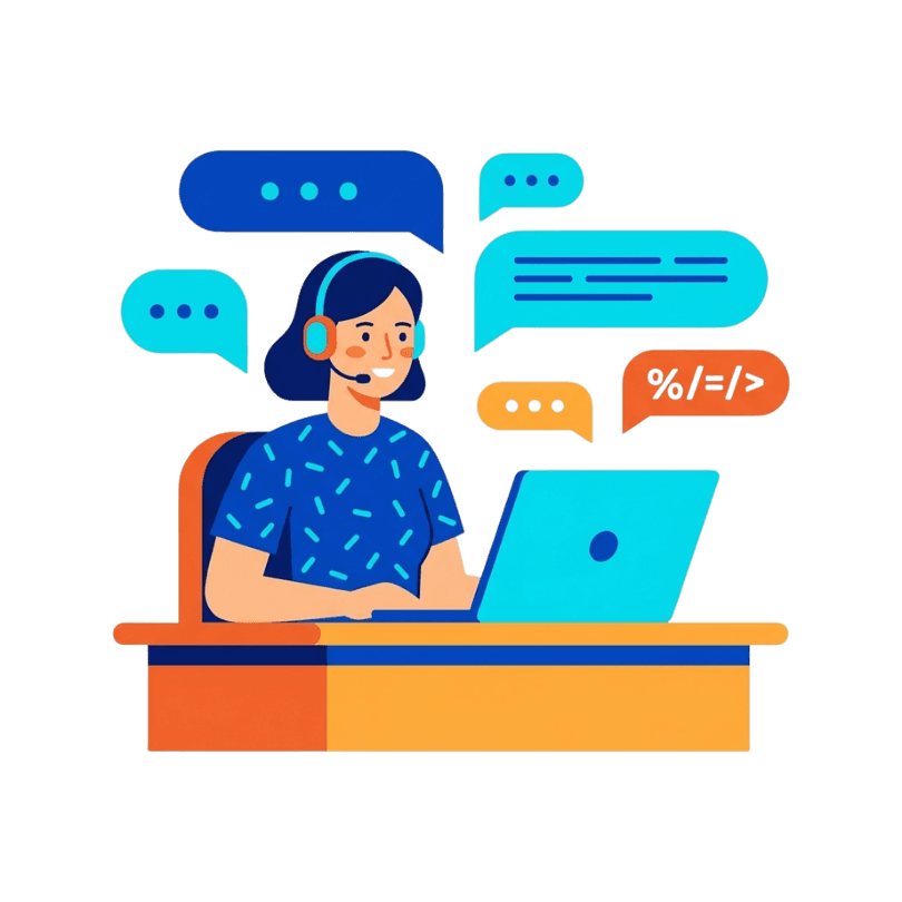 AI Chatbot for Customer Support Illustration