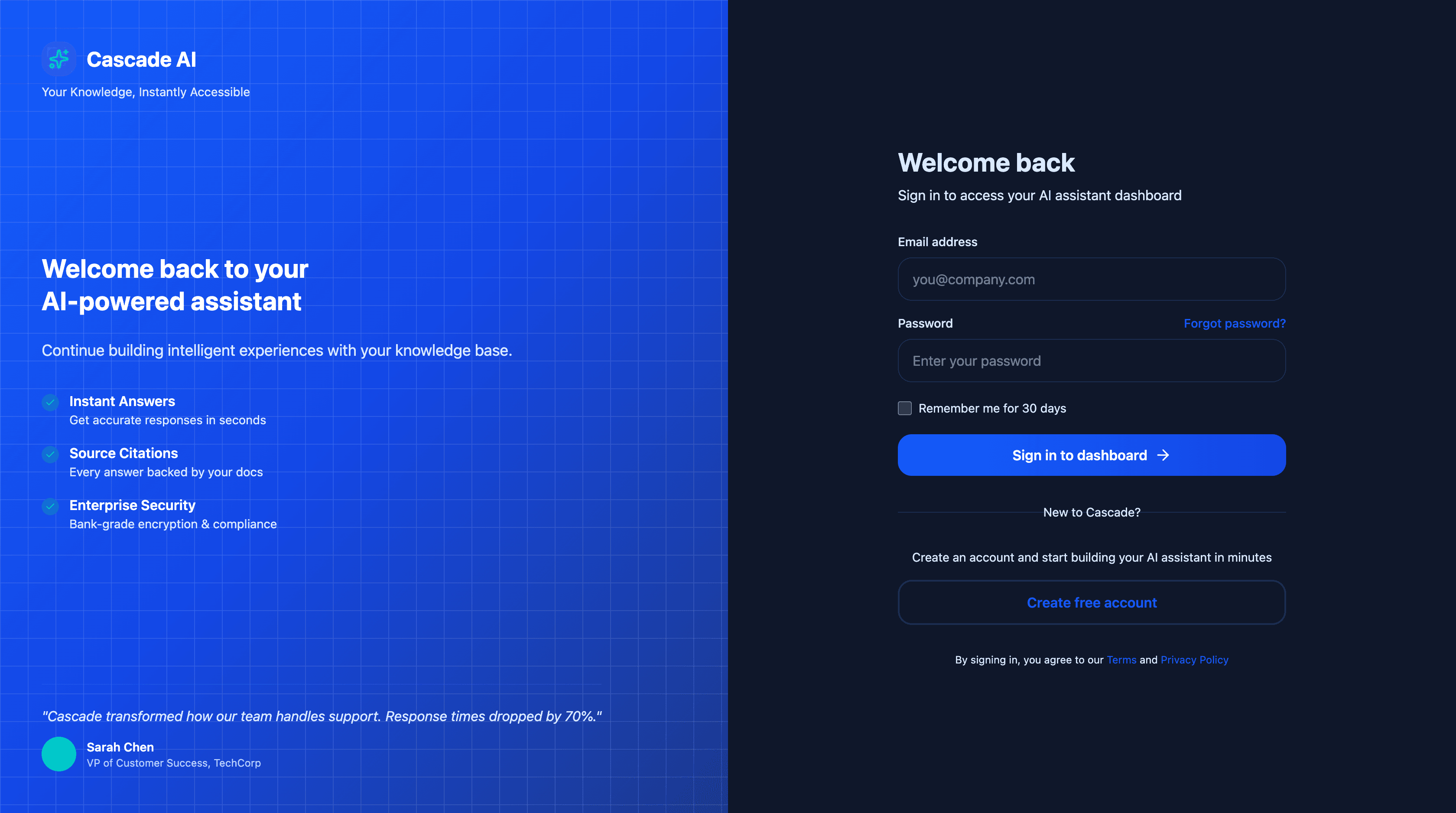 AI Chatbot for Customer Support Interface